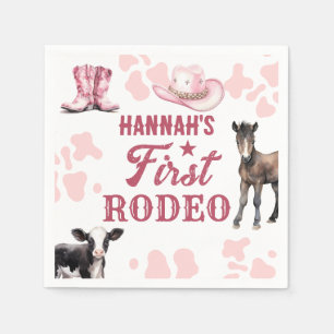Rodeo Birthday Pink Western Paper Napkin Serviette