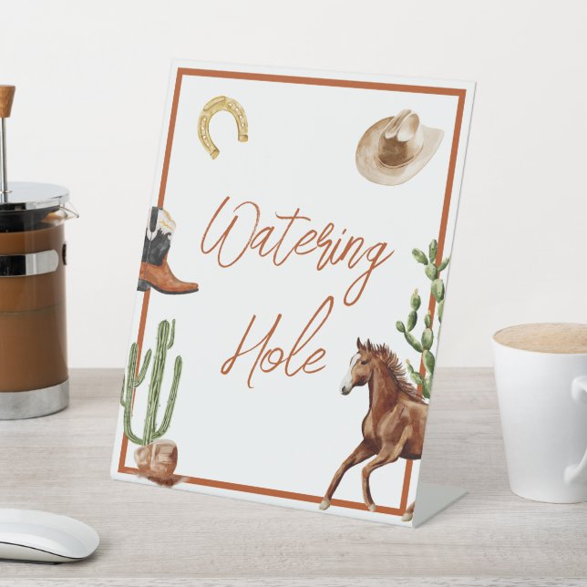 Rodeo Birthday Watering Hole Water Station Signing Sockelschild (In SItu)