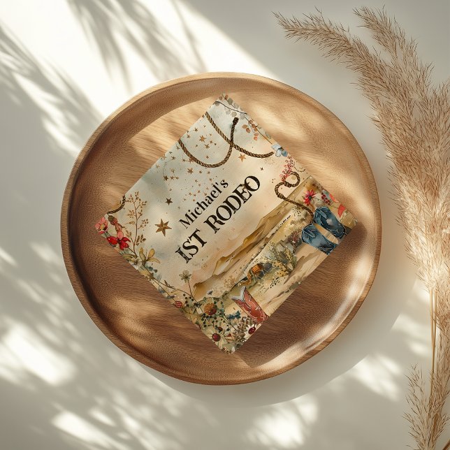 Rodeo Boots & Cactus 1st Birthday Serviette (Von Creator hochgeladen)