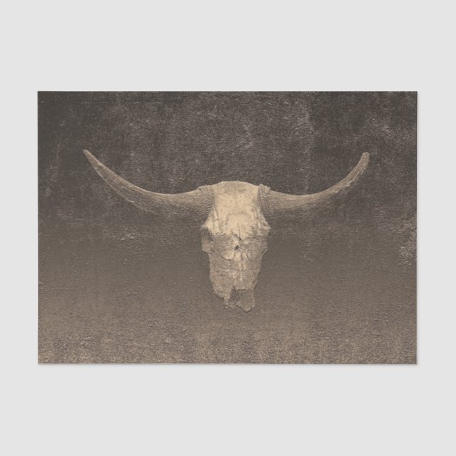 Rodeo Brown Art Textur Rustic Bull Skull Seidenpapier (Vorderseite)