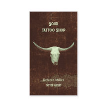 Rodeo Brown Rustikaler Western Tattoo Shop Bull Sk