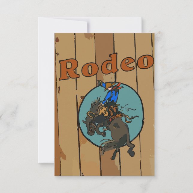 Rodeo Bucking Pferdekarte (Vorderseite)