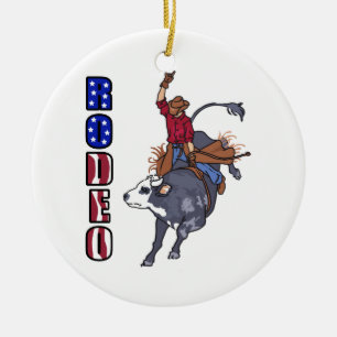RODEO-BULL-REITER KERAMIKORNAMENT