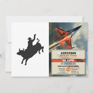 Rodeo Bull Ride Silhouette Einladung