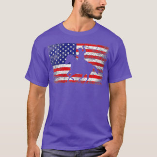 Rodeo Bull Rider Patriotic American Flag Co T-Shirt