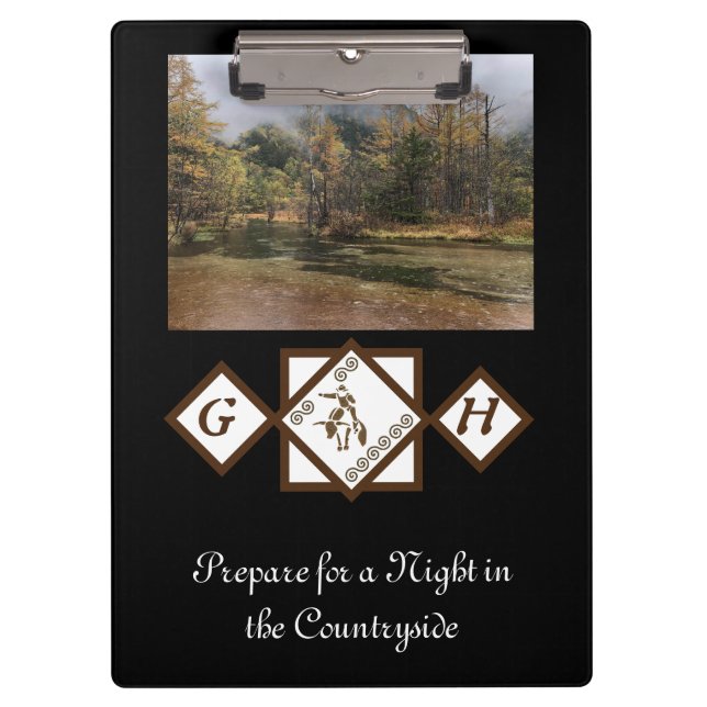 Rodeo Bull Rider und Longhorn Monogram Foto Klemmbrett (Vorderseite)