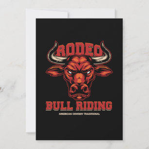 Rodeo Bull Riding Cowboy Western Country Geschenk Einladung