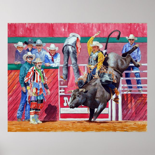 Rodeo Clown und Bull Rider Poster (Vorne)