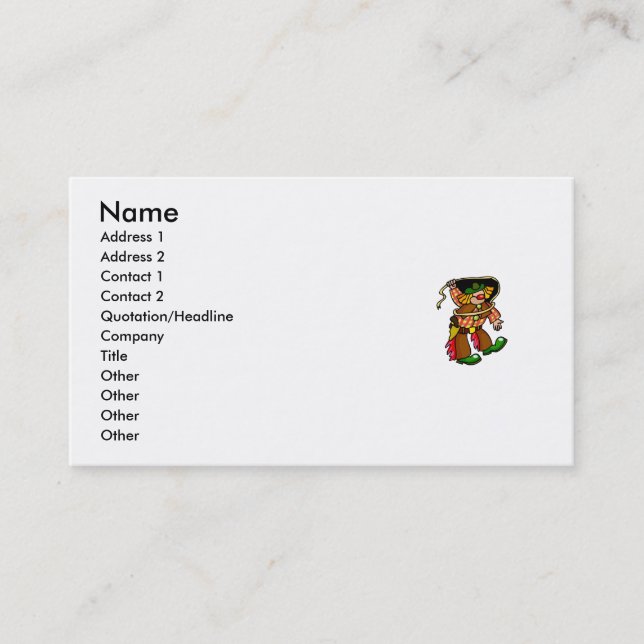 Rodeo-Clown Visitenkarte (Vorderseite)