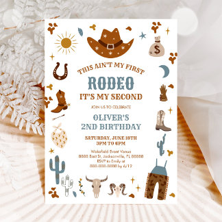 Rodeo-Cowboy 2. Geburtstagseinladung Einladung