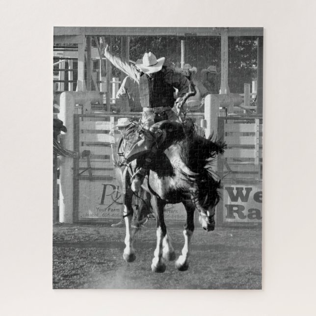 Rodeo Cowboy Bucken Pferd 8 Sekunden zu bewerten Puzzle (Vertikal)