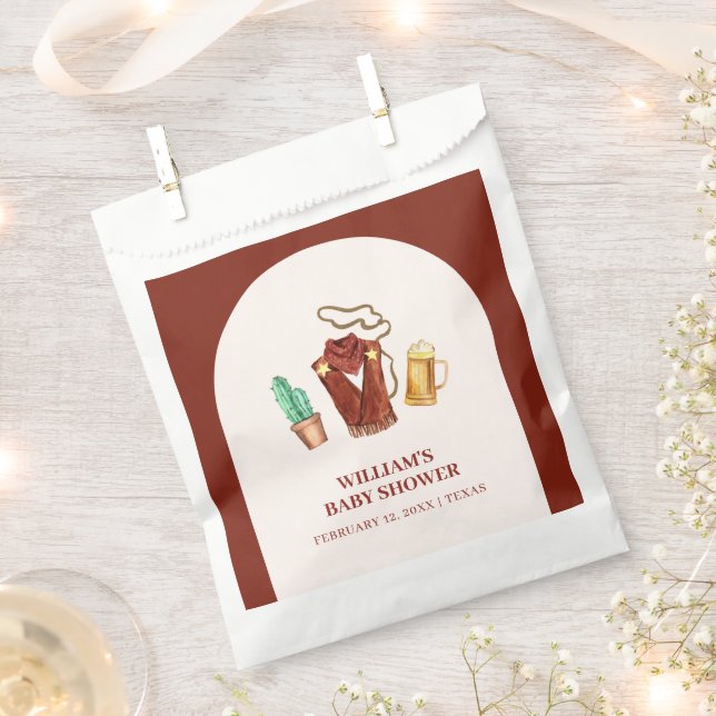 Rodeo Cowboy Cactus Beer Arch Baby Dusche Geschenktütchen (Ausgeschnitten)