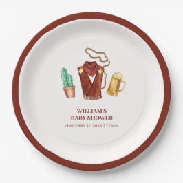 Rodeo Cowboy Cactus Beer Arch Baby Dusche Pappteller