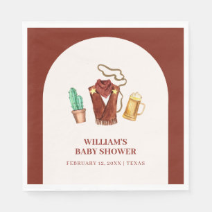 Rodeo Cowboy Cactus Beer Arch Baby Dusche Serviette