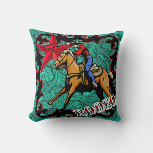 Rodeo Cowboy Cowgirl Calf Roping Throw Kissen