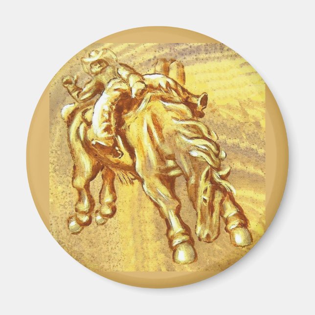 Rodeo Cowboy-Detail aus meinem Traumgemälde Magnet (Vorne)