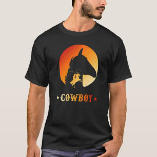 Rodeo Cowboy Horse Retro Style Sunset Vintag 4 T-Shirt