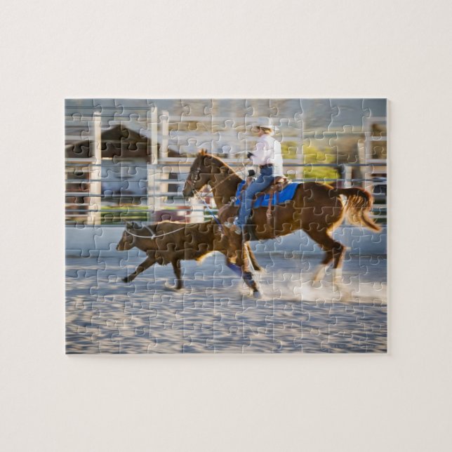 Rodeo Cowboy-Kalb-Seil Puzzle (Horizontal)