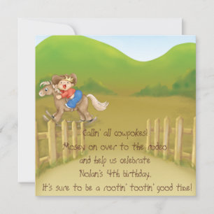 Rodeo Cowboy Kindergeburtstag Einladung
