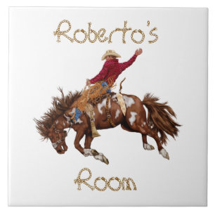 Rodeo-Cowboy-Kinderzimmer Fliese