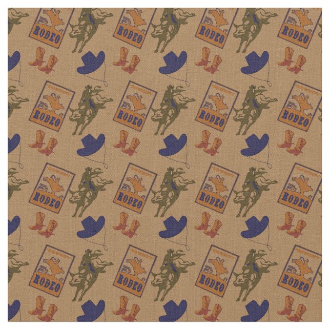 Rodeo Cowboy Landkreis Western  Stoff (Nahaufnahme)