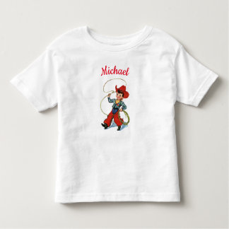 Rodeo Cowboy mit Lasso-Seil personalisierter Name  Kleinkind T-shirt
