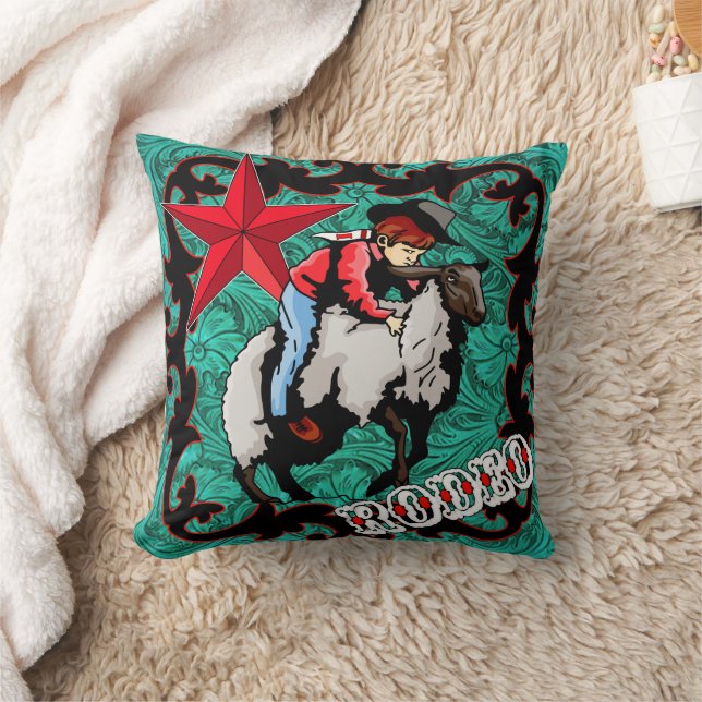 Rodeo Cowboy Mutton Bustin" Throw Pillow Kissen (Decke)