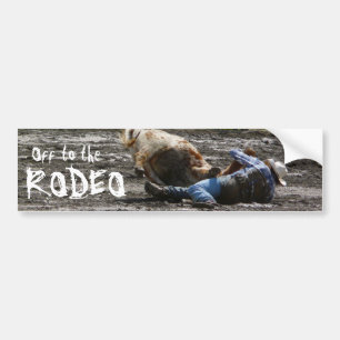 Rodeo-Cowboy-Ochse-Wrestling Autoaufkleber