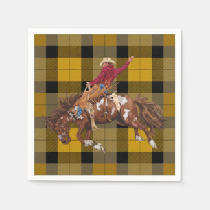 Rodeo Cowboy on Bucking Bronco Serviette