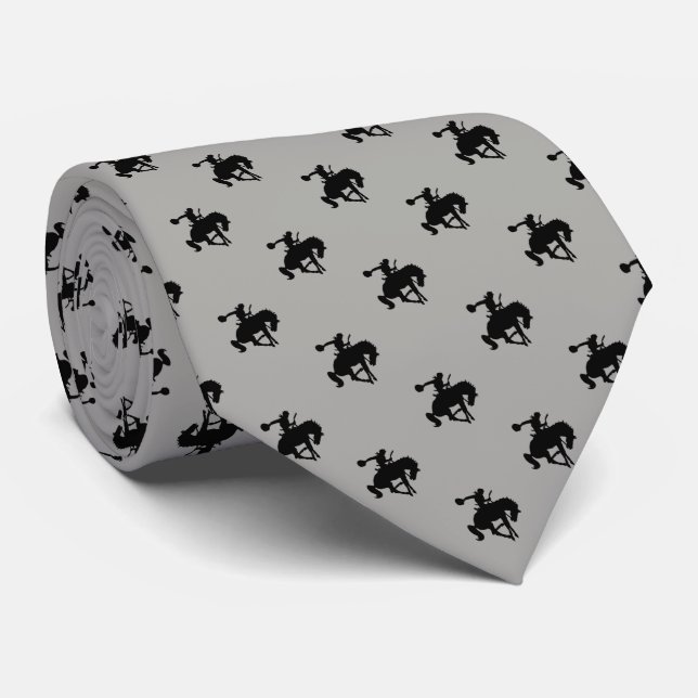 Rodeo Cowboy Pattern | Grau Krawatte (Gerollt)