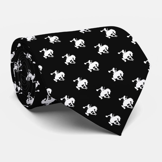 Rodeo Cowboy Pattern | Schwarz Krawatte (Gerollt)