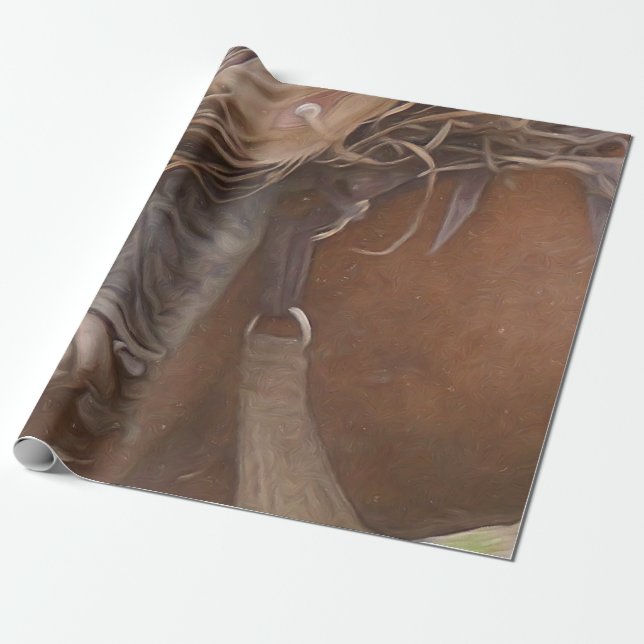 Rodeo Cowboy Rose Brown Western Geschenkpapier (Ungerollt)
