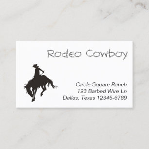 Rodeo Cowboy Silhouette Visitenkarte
