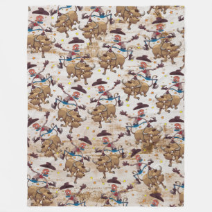 Rodeo-Cowboy-Stier-Reitland-Western Fleecedecke