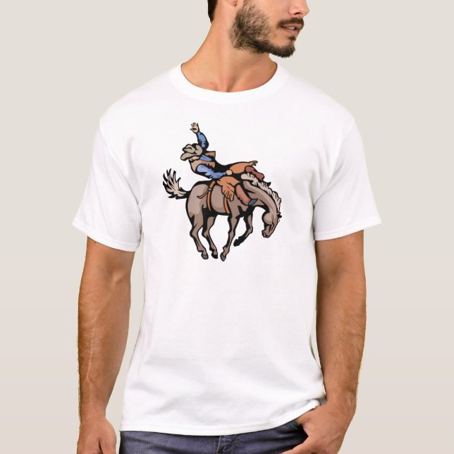 Rodeo Cowboy und Pferd T-Shirt (Vorderseite)