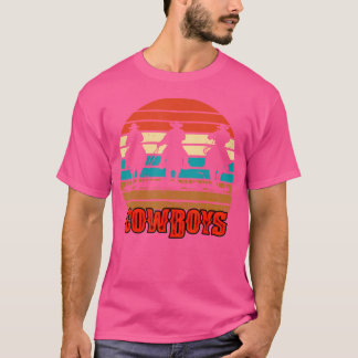 Rodeo Cowboy und Wrangler Bronco Horse Sunset T-Shirt
