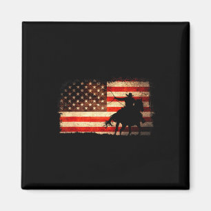 Rodeo-Cowboy Western Country Pferd USA-Flagge 4. Magnet