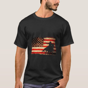 Rodeo Cowboy Western Country Pferd USA-Flagge 4. T-Shirt