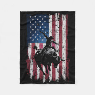 Rodeo-Cowboy Western USA-Flagge Cowboys Fleecedecke