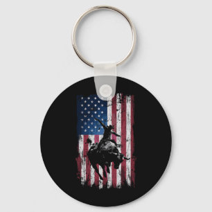 Rodeo-Cowboy Western USA-Flagge Cowboys Schlüsselanhänger