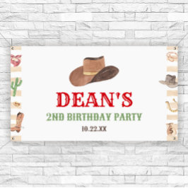 Rodeo Cowboy Western Wild West Birthday Party Banner