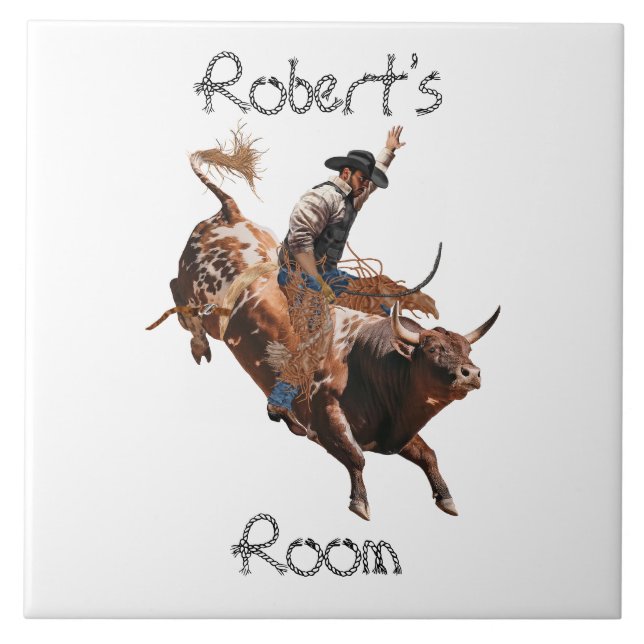 Rodeo-Cowboy-Zimmer  Fliese (Vorderseite)