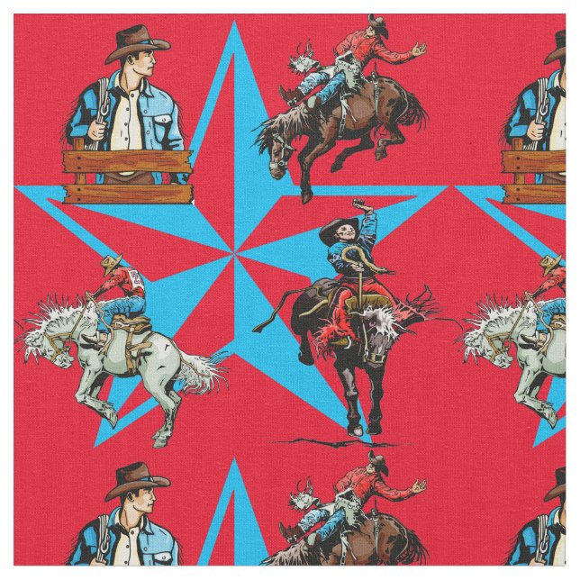 Rodeo-Cowboybronc-ReitWestern-Gewebe Stoff (Nahaufnahme)