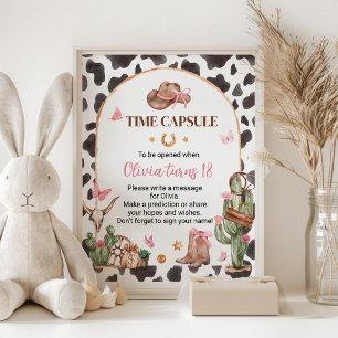 Rodeo Cowgirl Birthday Time Kapselunterschrift Poster