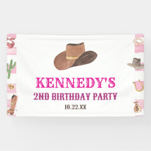 Rodeo Cowgirl Western Wild West Birthday Party Banner