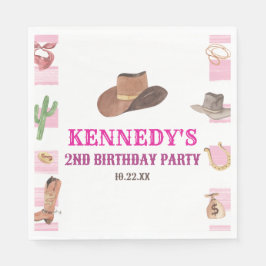 Rodeo Cowgirl Western Wild West Birthday Party Serviette