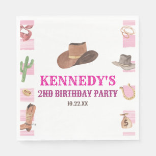 Rodeo Cowgirl Western Wild West Birthday Party Serviette