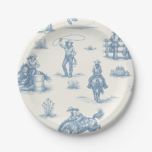 Rodeo-Cowgirls-Geschenkpapier Pappteller