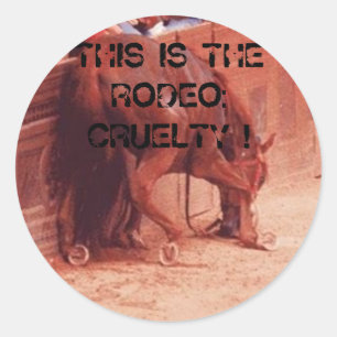 Rodeo Cruelty Runder Aufkleber