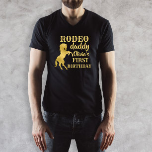 Rodeo Daddy First Rodeo Party Goldpferd Geburtstag T-Shirt